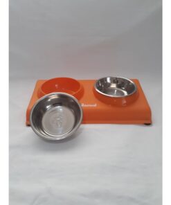 çelik 2 li standlı  mama kabı